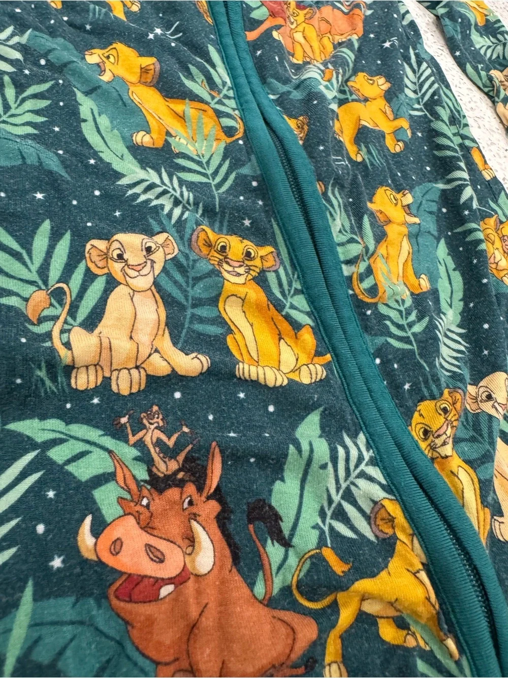 Little Sleepies Green Lion King Zippered Footie Pajamas